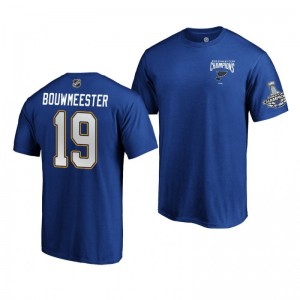2019 Stanley Cup Champions Blues Royal Line Change Jay Bouwmeester T-Shirt - Sale