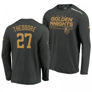Golden Knights Shea Theodore 2020 Authentic Pro Clutch Long Sleeve Gray T-Shirt - Sale