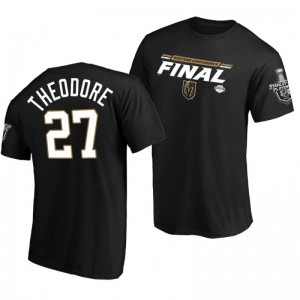 Golden Knights Shea Theodore Black 2020 Stanley Cup Playoffs Western Conference Final  Overdrive T-Shirt - Sale