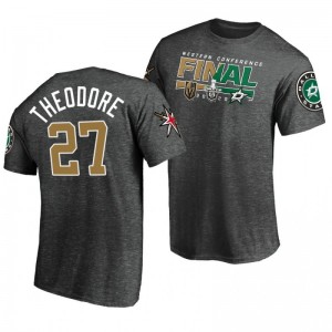 Golden Knights Shea Theodore Charcoal 2020 Stanley Cup Playoffs Western Conference Final Matchup Tee - Sale
