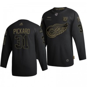 2020 Salute To Service Red Wings Calvin Pickard Black Authentic Jersey - Sale