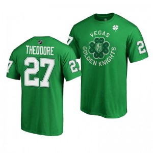Shea Theodore Golden Knights St. Patrick's Day Luck Tradition Green T-shirt - Sale