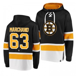Bruins Brad Marchand Dasher Player Lace-Up Black Hoodie - Sale