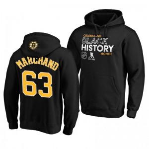 Bruins Brad Marchand 2020 Black History Month Pullover Black Hoodie - Sale