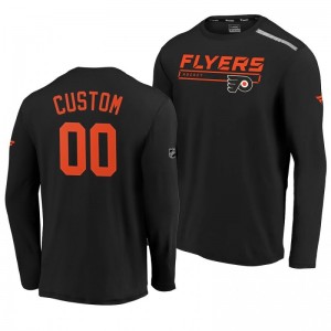 Flyers Custom 2020 Authentic Pro Clutch Long Sleeve Black T-Shirt - Sale