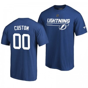 Tampa Bay Lightning Custom Blue Rinkside Collection Prime Authentic Pro T-shirt - Sale