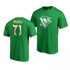 Evgeni Malkin Penguins 2019 St. Patrick's Day green Forever Lucky Fanatics T-Shirt - Sale