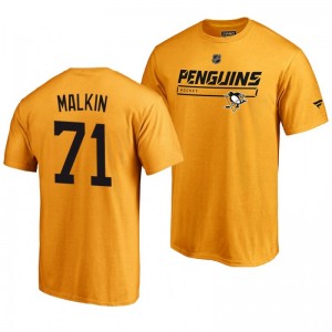 Pittsburgh Penguins Evgeni Malkin Gold Rinkside Collection Prime Authentic Pro T-shirt - Sale