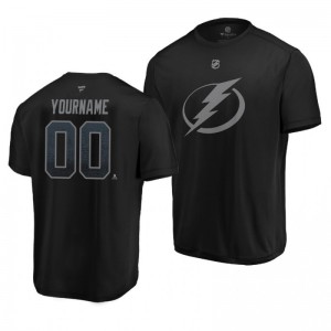 Custom Tampa Bay Lightning Black Performance Third Jersey Name and Number T-Shirt - Sale