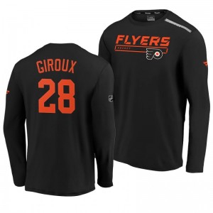Flyers Claude Giroux 2020 Authentic Pro Clutch Long Sleeve Black T-Shirt - Sale
