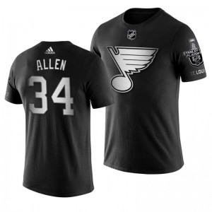 2019 Stanley Cup Playoffs Bound St. Louis Blues Jake Allen Black Blocker Men's T-shirt - Sale