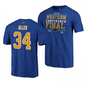Blues 2019 Stanley Cup Playoffs Jake Allen Western Conference Finals Royal T-Shirt - Sale