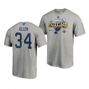 Jake Allen 2019 Stanley Cup Champions Blues Locker Room T-Shirt - Gray - Sale
