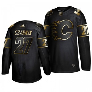 Flames Austin Czarnik Black Golden Edition Authentic Adidas Jersey - Sale
