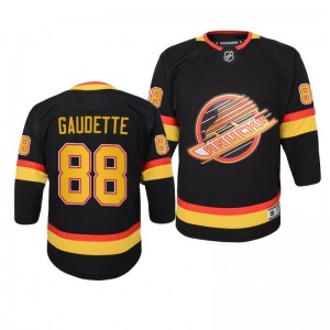 Adam Gaudette Vancouver Canucks 2019-20 Flying Skate Premier Black Throwback Jersey - Youth - Sale