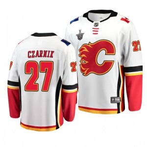 Flames Austin Czarnik 2019 Stanley Cup Playoffs Away Player Jersey White - Sale