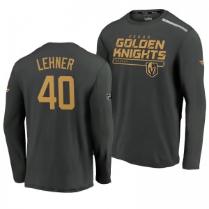 Golden Knights Robin Lehner 2020 Authentic Pro Clutch Long Sleeve Gray T-Shirt - Sale