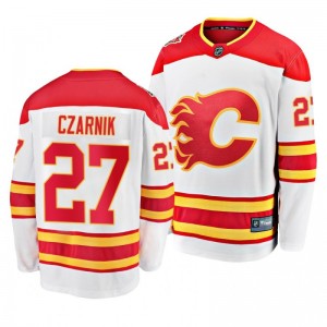 Austin Czarnik Flames White 2019-20 Heritage Breakaway Player Jersey - Sale
