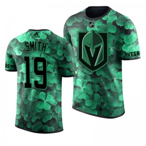 Golden Knights Reilly Smith St. Patrick's Day Green Lucky Shamrock Adidas T-shirt - Sale