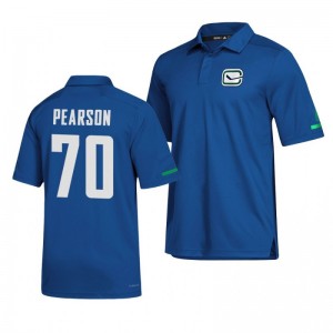 Canucks Tanner Pearson Alternate Game Day Blue Polo Shirt - Sale