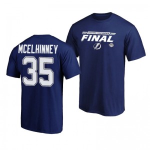 Lightning Curtis McElhinney Royal 2020 Stanley Cup Playoffs Eastern Conference Final Bound Overdrive T-Shirt - Sale