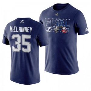 2020 Stanley Cup Playoffs Lightning Curtis McElhinney Royal Eastern Conference Final Matchup T-Shirt - Sale
