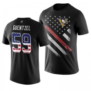 Jake Guentzel Penguins Black Independence Day T-Shirt - Sale