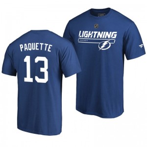Tampa Bay Lightning Cedric Paquette Blue Rinkside Collection Prime Authentic Pro T-shirt - Sale