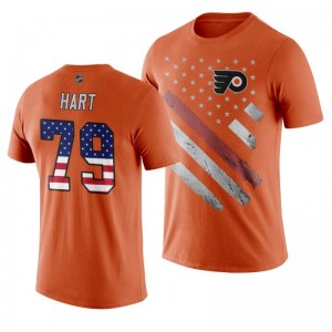 Carter Hart Flyers Orange Independence Day T-Shirt - Sale