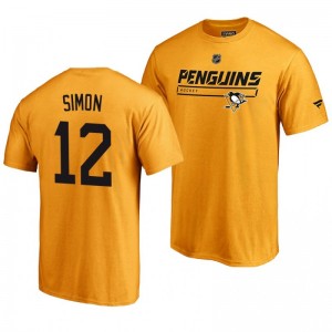 Pittsburgh Penguins Dominik Simon Gold Rinkside Collection Prime Authentic Pro T-shirt - Sale