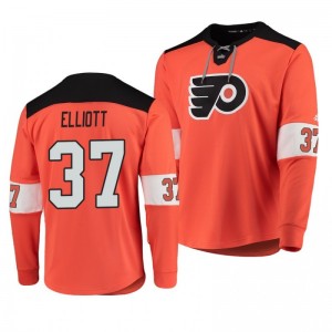 Flyers Brian Elliott Orange Adidas Platinum Long Sleeve Jersey T-Shirt - Sale