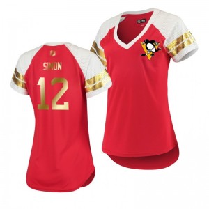 Dominik Simon Pittsburgh Penguins Mother's Day Golden Edition Red T-Shirt - Sale
