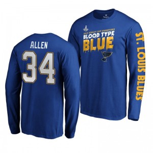 2019 Stanley Cup Champions Blues Royal Home Ice Jake Allen T-Shirt - Sale