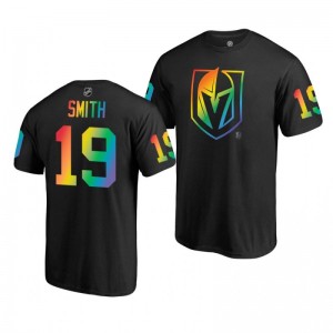 Reilly Smith Golden Knights Name and Number LGBT Black Rainbow Pride T-Shirt - Sale
