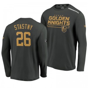 Golden Knights Paul Stastny 2020 Authentic Pro Clutch Long Sleeve Gray T-Shirt - Sale