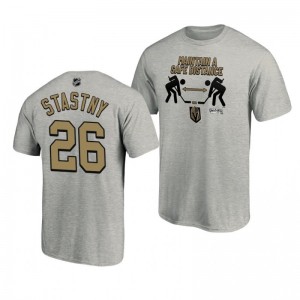 2020 Stanley Cup Playoffs Safe Distance Golden Knights Paul Stastny Heather Gray T-Shirt - Sale