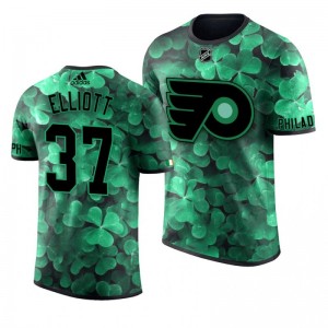 Flyers Brian Elliott St. Patrick's Day Green Lucky Shamrock Adidas T-shirt - Sale
