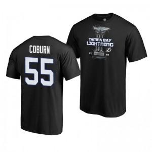 Lightning #55 Braydon Coburn 2019 Presidents' Trophy Winners Backhand Score Player T-Shirt Black - Sale