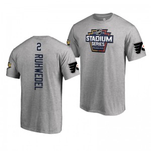 Penguins Chad Ruhwedel 2019 NHL Stadium Series Coors Light Event Logo gray T-Shirt - Sale