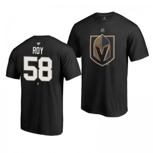 Nicolas Roy Golden Knights Black Authentic Stack T-Shirt - Sale