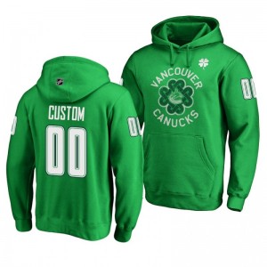 Custom Vancouver Canucks St. Patrick's Day Green Pullover Hoodie