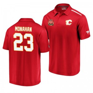 Flames 2019 Heritage Classic Red Authentic Pro Sean Monahan Polo - Sale