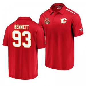 Flames 2019 Heritage Classic Red Authentic Pro Sam Bennett Polo - Sale