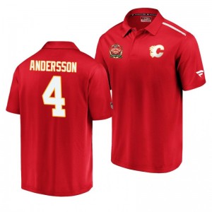 Flames 2019 Heritage Classic Red Authentic Pro Rasmus Andersson Polo - Sale