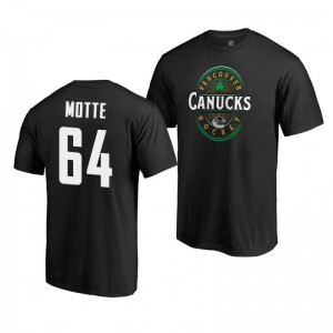 Vancouver Canucks Tyler Motte 2019 St. Patrick's Day Black Forever Lucky Fanatics T-Shirt - Sale