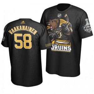 2019 Stanley Cup Final Bruins Urho Vaakanainen Cartoon Mascot T-Shirt - Black - Sale
