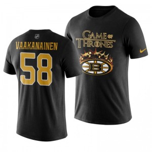 Bruins Black Crown Game of Thrones Urho Vaakanainen T-Shirt - Sale