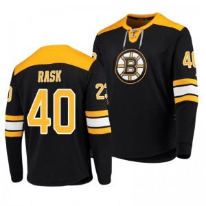 Bruins Tuukka Rask Black Adidas Platinum Long Sleeve Jersey T-Shirt - Sale