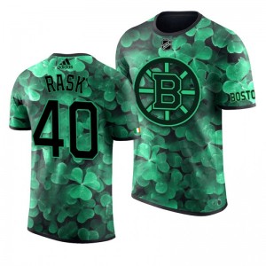 Bruins Tuukka Rask St. Patrick's Day Green Lucky Shamrock Adidas T-shirt - Sale