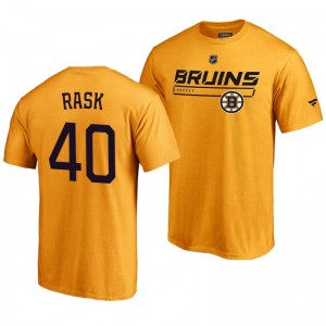 Boston Bruins Tuukka Rask Gold Rinkside Collection Prime Authentic Pro T-shirt - Sale